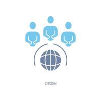 ciudadano concepto línea icono. sencillo elemento ilustración. ciudadano concepto contorno símbolo diseño. vector