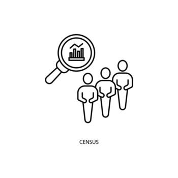 census concept line icon. Simple element illustration. census concept outline symbol design. vector