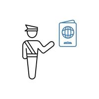 customs officer concept line icon. Simple element illustration. customs officer concept outline symbol design. vector