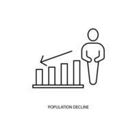 population decline concept line icon. Simple element illustration. population decline concept outline symbol design. vector