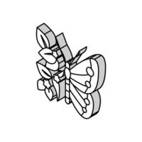 mariposa boho isométrica icono vector ilustración