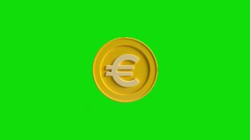 Single Euro Münze Grün Bildschirm video