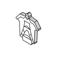 wingsuit sportsman isometric icon vector illustration