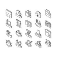 Soil Testing Nature Collection isometric icons set vector