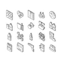 Resin Art Creation Collection isometric icons set vector