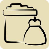 Icon Trash. related to Picnic symbol. hand drawn style. simple design editable. simple illustration vector