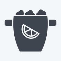 Icon Ice Bucket. related to Cocktails,Drink symbol. glyph style. simple design editable. simple illustration vector