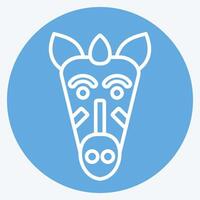 Icon Zebra. related to Kenya symbol. blue eyes style. simple design editable. simple illustration vector