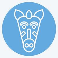 Icon Zebra. related to Kenya symbol. blue eyes style. simple design editable. simple illustration vector