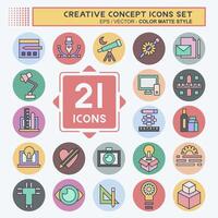 Icon Set Creative Concept. related to Education symbol. color mate style. simple design editable. simple illustration vector