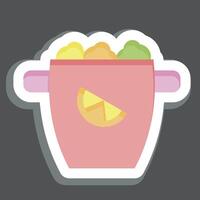 Sticker Ice Bucket. related to Cocktails,Drink symbol. simple design editable. simple illustration vector