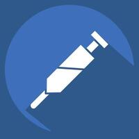 Icon Vaccination. related to Medical symbol. long shadow style. simple design editable. simple illustration vector