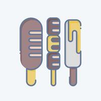 Icon Sausage. related to Fast Food symbol. doodle style. simple design editable. simple illustration vector