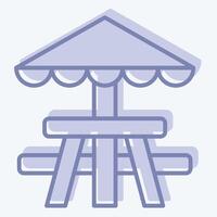 Icon Picnic Table. related to Picnic symbol. two tone style. simple design editable. simple illustration vector