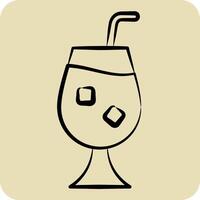 Icon Qour. related to Cocktails,Drink symbol. hand drawn style. simple design editable. simple illustration vector