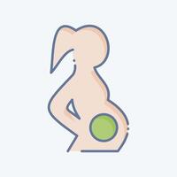 Icon Pregnant. related to Medical symbol. doodle style. simple design editable. simple illustration vector