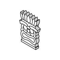 tiki mask isometric icon vector illustration