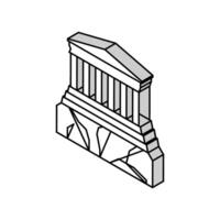 acropolis ancient greece architecture building isometric icon vector illustration