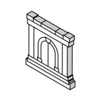 ancient gate isometric icon vector illustration