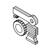 materiales manejo y trituradora de repuesto partes isométrica icono vector ilustración