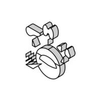 multiple endocrine neoplasia endocrinology isometric icon vector illustration