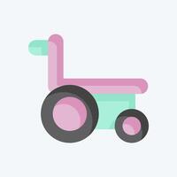 Icon Wheelchair. related to Medical symbol. flat style. simple design editable. simple illustration vector