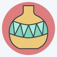 Icon Vase. related to Kenya symbol. color mate style. simple design editable. simple illustration vector
