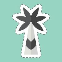 Sticker line cut Palm Tree. related to Kenya symbol. simple design editable. simple illustration vector