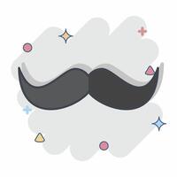 Icon Mustache. related to Fashion symbol. comic style. simple design editable. simple illustration vector