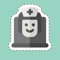 Sticker line cut Online Doctor. related to Medical symbol. simple design editable. simple illustration vector