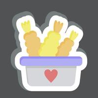 Sticker Lunch Box. related to Picnic symbol. simple design editable. simple illustration vector