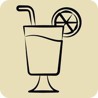 Icon Tequla Sunrise. related to Cocktails,Drink symbol. hand drawn style. simple design editable. simple illustration vector