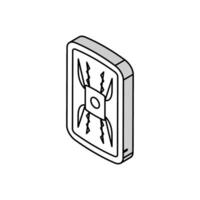 warrior shield ancient rome isometric icon vector illustration