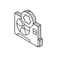 conditioner block working process isometric icon vector illustration