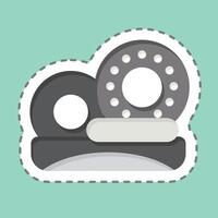 Sticker line cut Donut. related to Picnic symbol. simple design editable. simple illustration vector