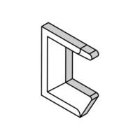 channel metal profile isometric icon vector illustration