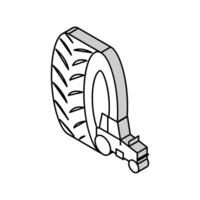 farm tractor tires isometric icon vector illustration