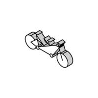 tandem bike bicycle for couple isometric icon vector illustration