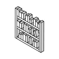 library shelf with books isometric icon vector illustration