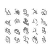 Sport Active Competitive Game isometric icons set vector