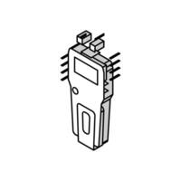 moisture meter carpenter digital device isometric icon vector illustration