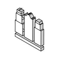 rascacielos negocio centrar edificio isométrica icono vector ilustración