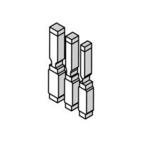 chisel carpenter tools isometric icon vector illustration