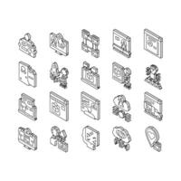 Startup Business Idea Launching isometric icons set vector
