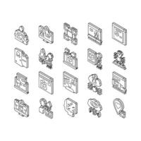 Startup Business Idea Launching isometric icons set vector