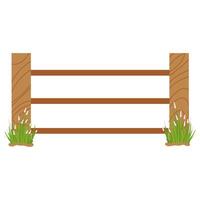 Wooden fence with grass vector