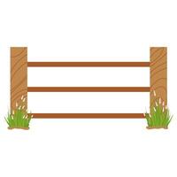 Wooden fence with grass vector