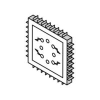 micro chip isométrica icono vector ilustración