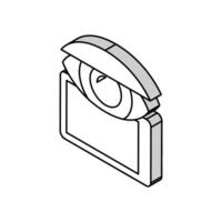 watching on tablet screen isometric icon vector illustration