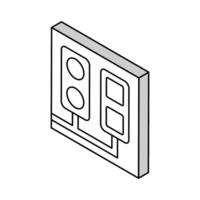 socket and antenna output installation isometric icon vector illustration